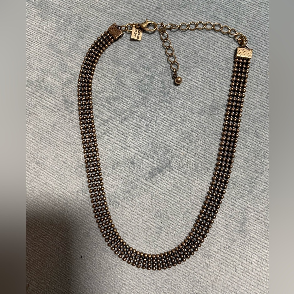 American Eagle Outfitters Bronze  Beaded Choker Necklace